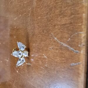 Elegant Gold and Crystal Helix Earring